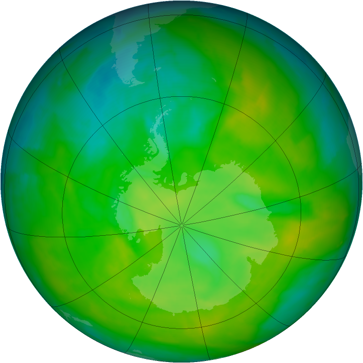 Antarctic ozone map for 27 November 2012